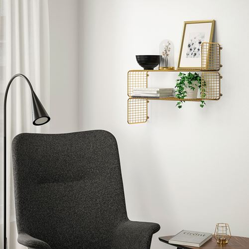 IKEA - SVENSHULT, wall shelf, golden colour, 60x20 cm