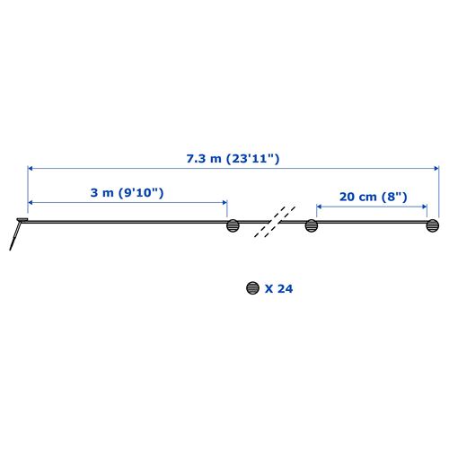 IKEA - SOLARVET, lighting chain, white, 7.3 m