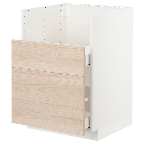 IKEA - METOD/MAXIMERA, TALLSJÖN eviye dolabı, ASKERSUND açık dişbudak görünümlü, 60x60 cm
