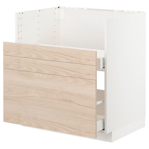 IKEA - METOD/MAXIMERA, TALLSJÖN eviye dolabı, ASKERSUND açık dişbudak görünümlü, 80x60 cm