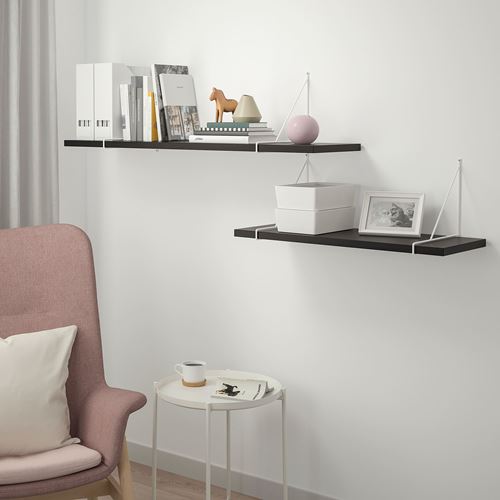 IKEA - BERGSHULT, wall shelf piece, blackbrown, 80x30 cm