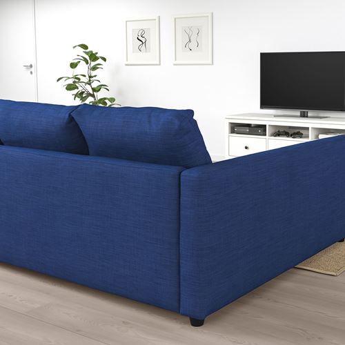 IKEA - FRIHETEN, corner sofa-bed with storage, skiftebo dark blue