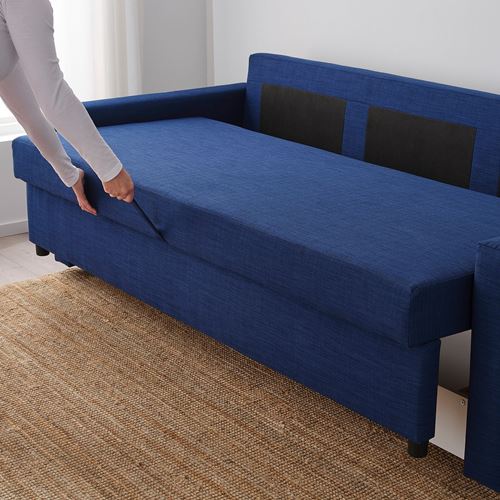 IKEA - FRIHETEN, 3-seat sofa-bed, skiftebo dark blue