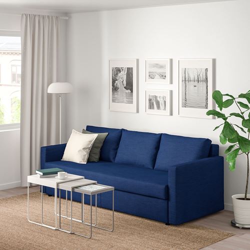 IKEA - FRIHETEN, 3-seat sofa-bed, skiftebo dark blue