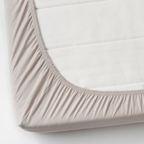 IKEA - VARVIAL, fitted sheet, beige, 80x200 cm