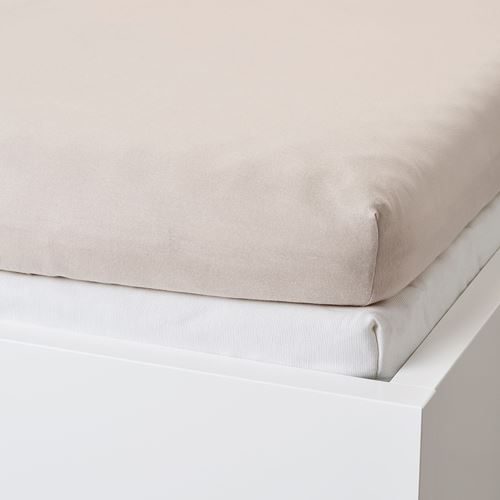 IKEA - VARVIAL, fitted sheet, beige, 80x200 cm