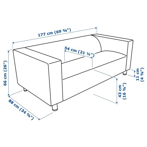 IKEA - KLIPPAN, 2'li kanepe, bomstad siyah