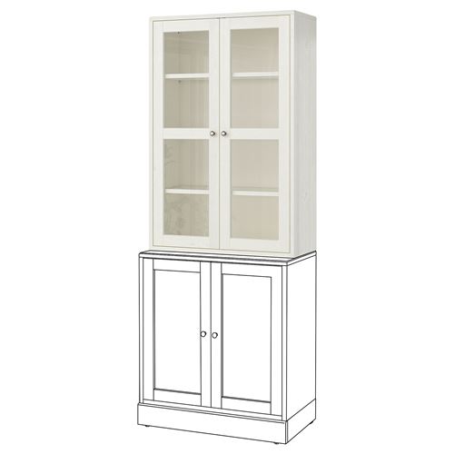 IKEA - HAVSTA, glass-door cabinet, white, 81x123x35 cm