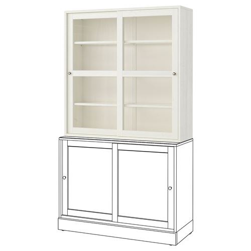 IKEA - HAVSTA, glass-door cabinet, white, 121x123x35 cm