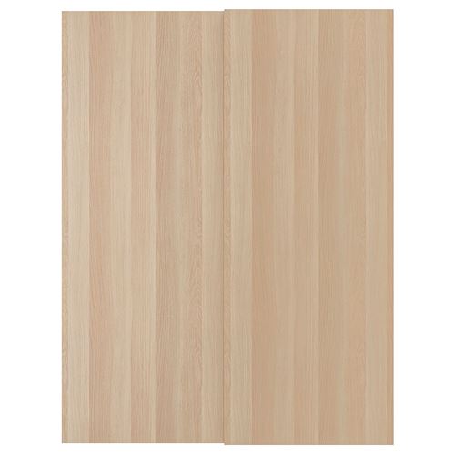 IKEA - HASVIK, pair of sliding doors, white stained oak effect, 150x201 cm