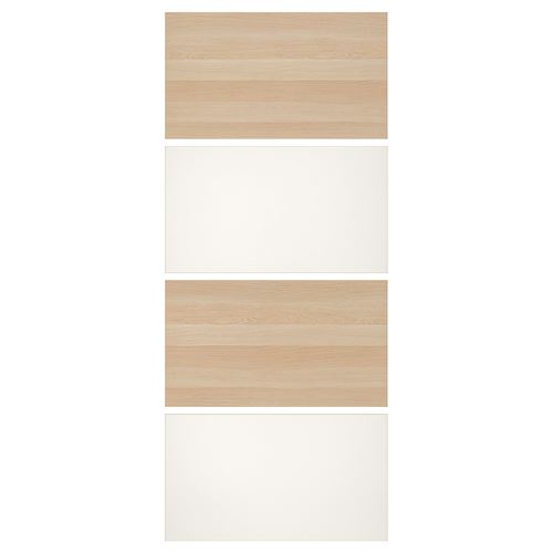 IKEA - MEHAMN, panels for sliding door frame, white stained oak effect/white, 100x236 cm