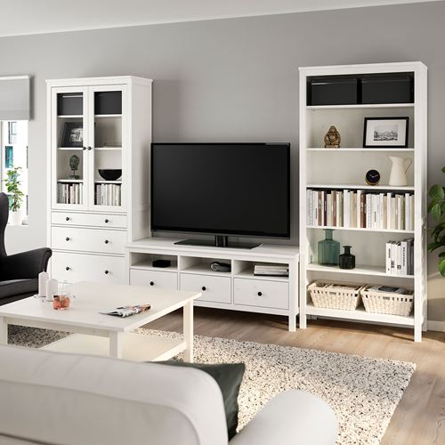 IKEA - HEMNES, tv storage unit, white varnish, 326x197 cm