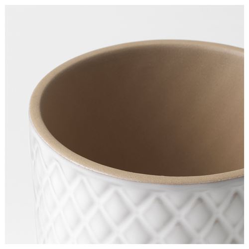 IKEA - CHIAFRÖN, stoneware plant pot, white, 9 cm