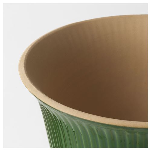 IKEA - KAMOMILL, stoneware plant pot, green, 19 cm