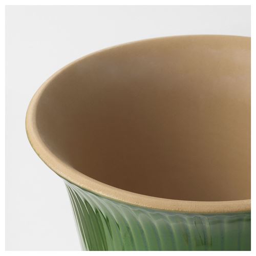 IKEA - KAMOMILL, stoneware plant pot, green, 15 cm