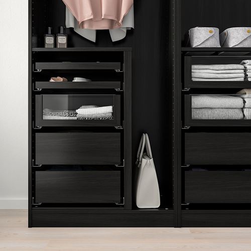 IKEA - KOMPLEMENT, cam panelli çekmece, venge, 100x58 cm
