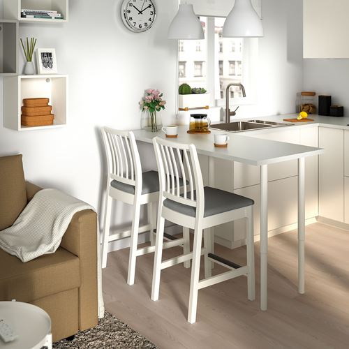 IKEA - EKEDALEN, bar chair, white/Orrsta light grey, 62 cm