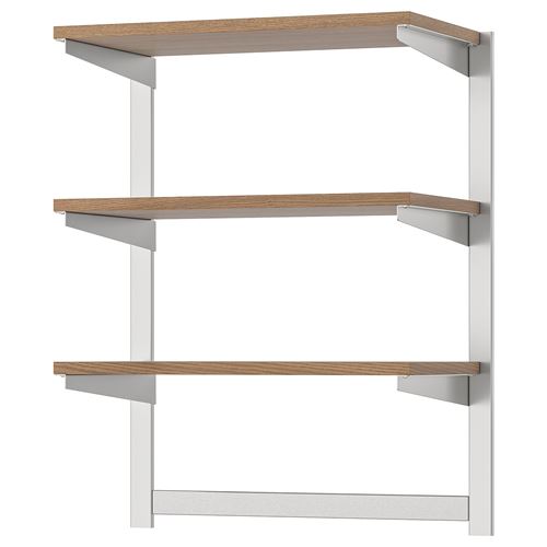 IKEA - KUNGSFORS, suspension rail with shelf/magnetic knife rack, stainless steel/ash