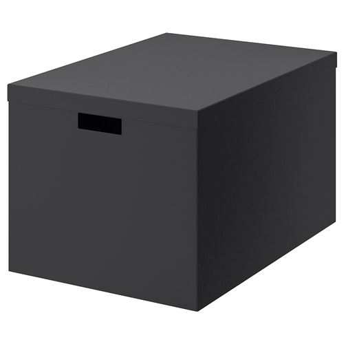 TJENA black 50x35x30 cm box with lid - 10374348 | IKEA