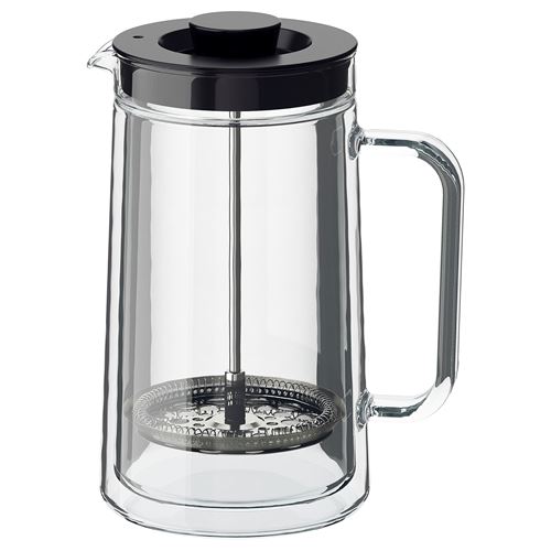IKEA - EGENTLIG, french press, paslanmaz çelik-siyah, 0,9 lt
