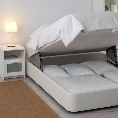 IKEA - KVITSÖY, çift kişilik baza, beyaz, 160x200 cm