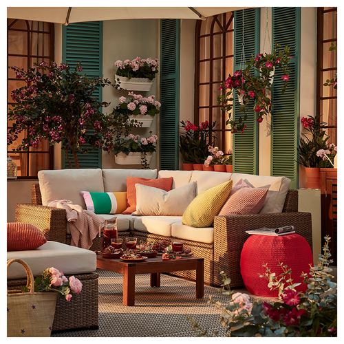 IKEA - SOLLERÖN, garden corner sofa set, brown