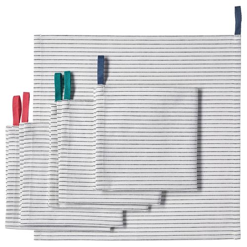 IKEA - GRUPPERA, cloth napkin, white/black, 33x33 cm