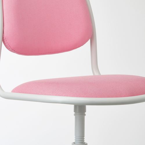 IKEA - ÖRFJALL, çocuk çalışma sandalyesi, beyaz-vissle pembe