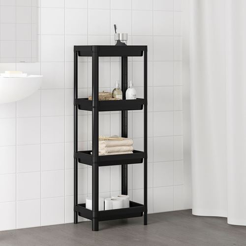 IKEA - VESKEN, shelving unit, black, 37x23x101 cm