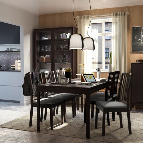 IKEA - EKEDALEN, extendable dining table, dark brown, seats 6-8