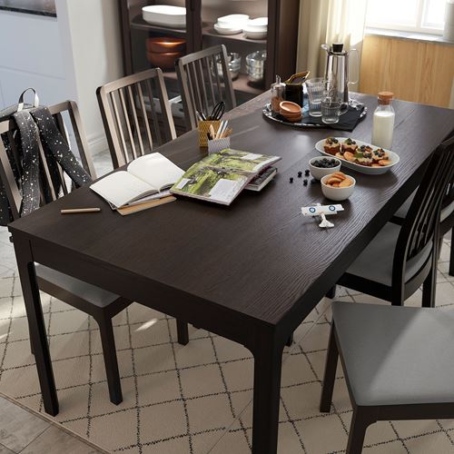 IKEA - EKEDALEN, extendable dining table, darkbrown, seats 6-8