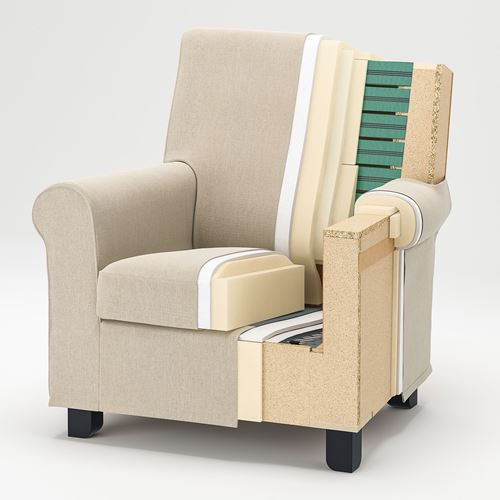 IKEA - GRÖNLID, tekli koltuk, ljungen açık yeşil