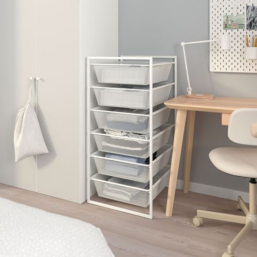 IKEA - JONAXEL, shelving unit with drawers, white, 50x51x104 cm