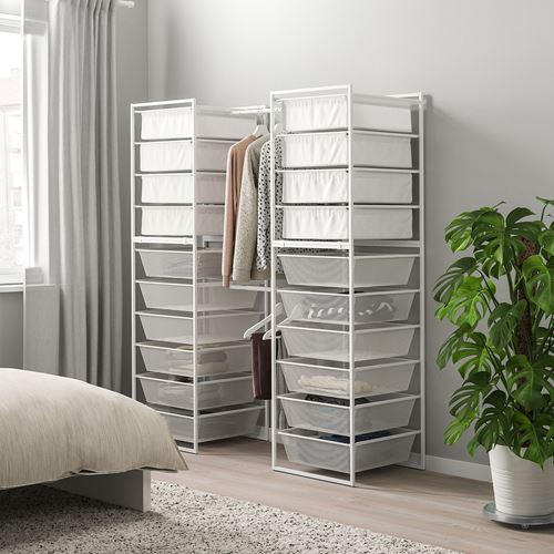 IKEA - JONAXEL, open storage unit, white, 142-178x51x173 cm