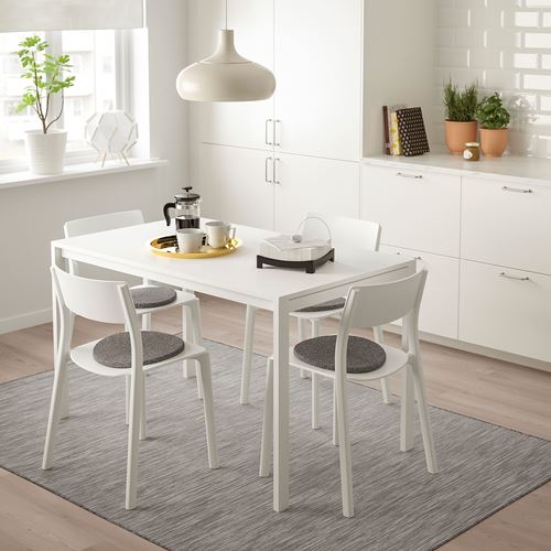 IKEA - MELLTORP/JANINGE, kitchen table set, white, 4 chairs