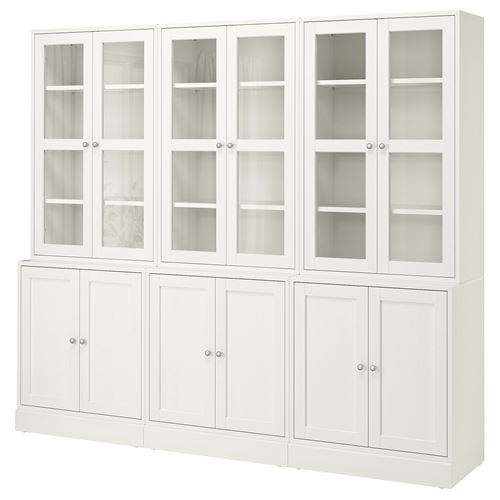 IKEA - HAVSTA, glass-door cabinet, white, 243x47x212 cm