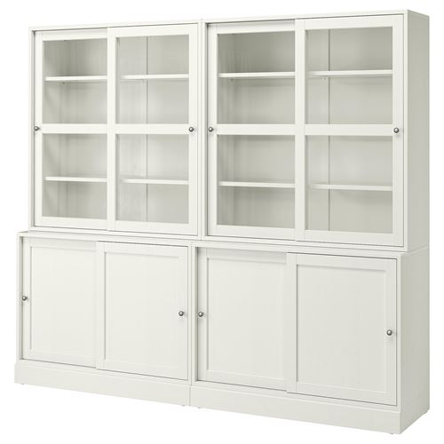 IKEA - HAVSTA, glass-door cabinet, white, 242x47x212 cm