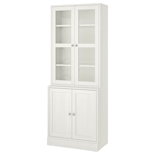 IKEA - HAVSTA, glass-door cabinet, white, 81x47x212 cm