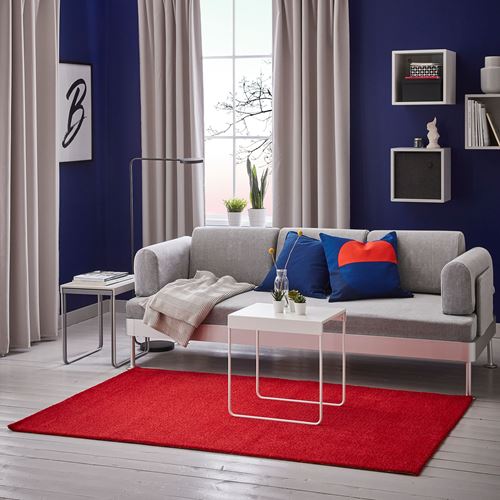 IKEA - LANGSTED, büyük halı, kırmızı, 133x195 cm