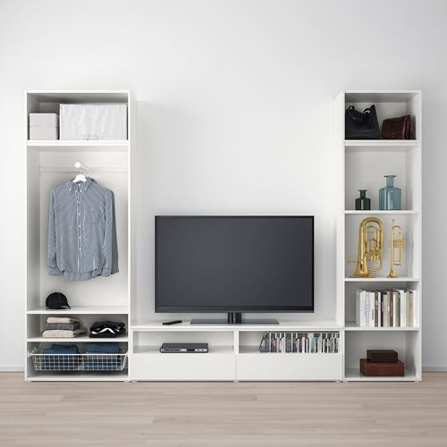 IKEA - PLATSA/FONNES/VARD, tv ünitesi, beyaz, 300x42x221 cm