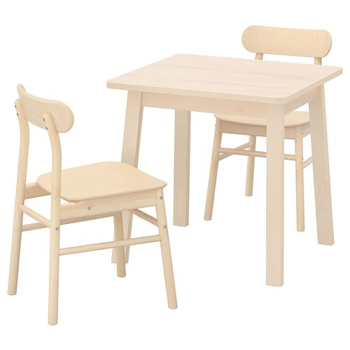 IKEA - NORRAKER/RÖNNINGE, kitchen table set, birch, 2 chairs