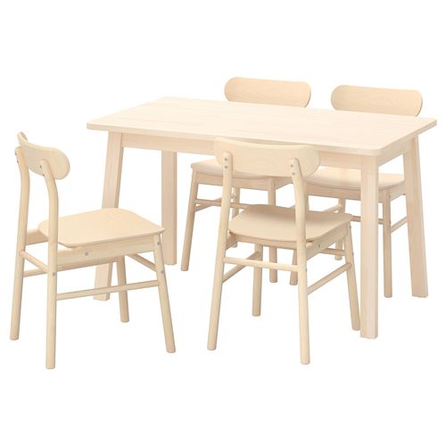 IKEA - NORRAKER/RÖNNINGE, kitchen table set, birch, 4 chairs