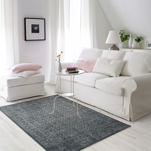 IKEA - KYNDBY, eskitme halı, gri antika görünüm-çiçek desenli, 160x230 cm