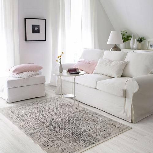 IKEA - MANSTRUP, eskitme halı, gri antika görünüm-çiçek desenli, 160x230 cm
