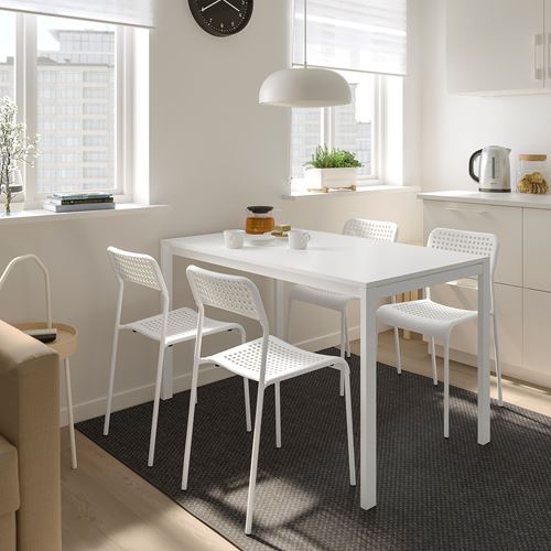 IKEA - MELLTORP/ADDE, kitchen table set, white, 4 chairs