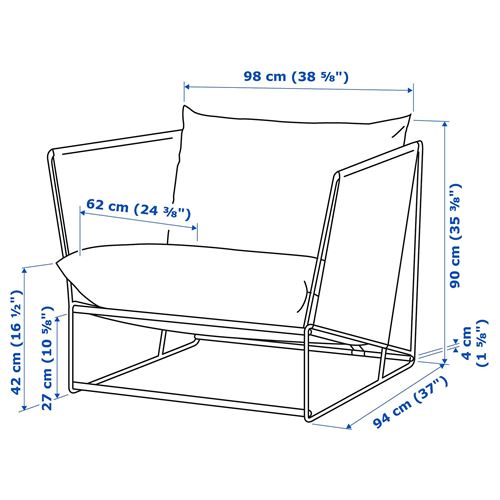 IKEA - HAVSTEN, tekli bahçe koltuğu, bej