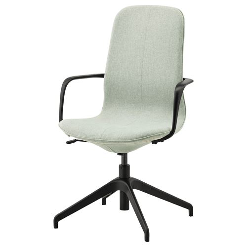 IKEA - LANGFJALL, office chair, Gunnared light green-black