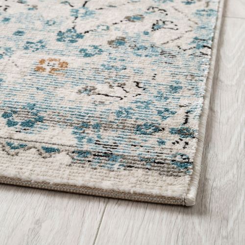 IKEA - ROMDRUP, tumbled rug, off-white antique look-floral pattern, 160x230 cm