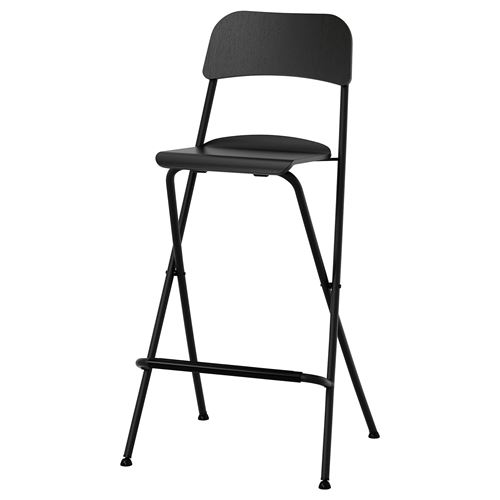 IKEA - FRANKLIN, bar chair, black, 74 cm