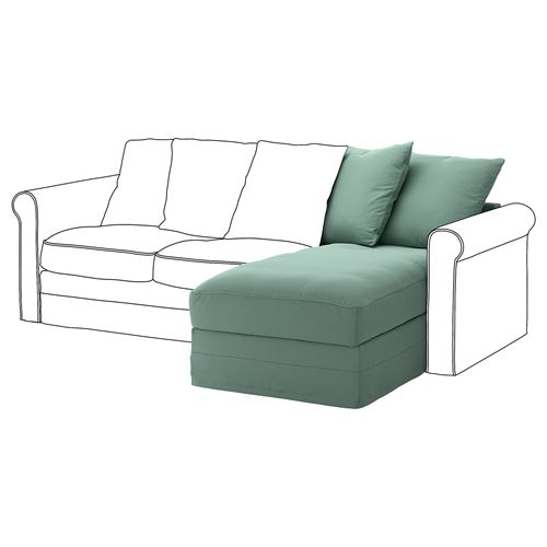 IKEA - GRÖNLID, chaise longue, ljungen light green